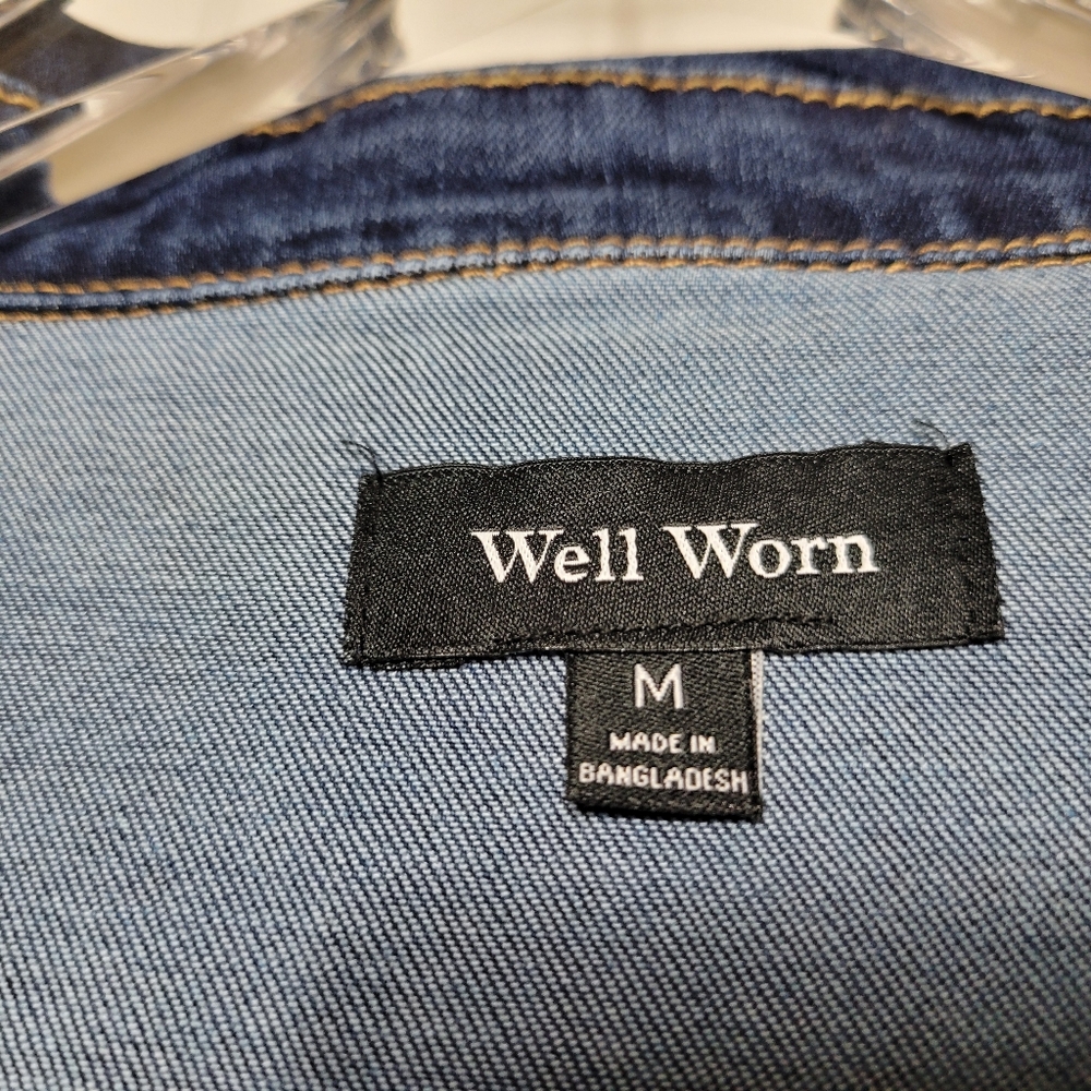 Well Worn Women's Medium Denim Jean Jacket - Picture 5 of 10